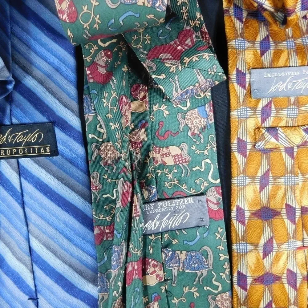Lord & Taylor Pin-stripe, Geometric, Abstract Ties - Picture 4 of 5